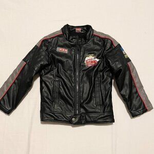 Disney Lightning McQueen Faux Leather Kids Boys Jacket Size Medium